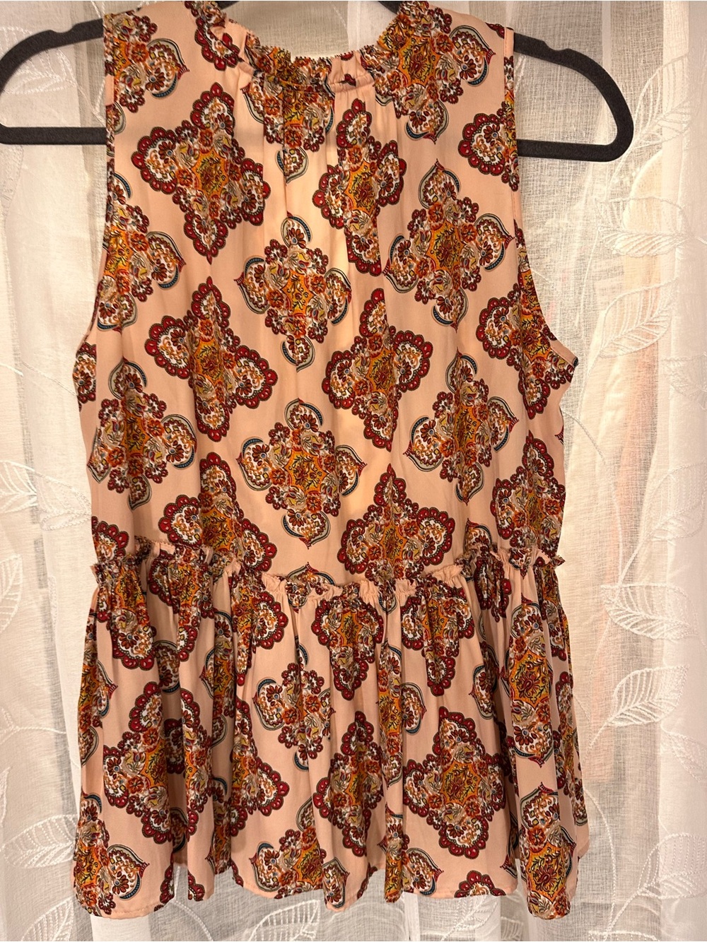 LOFT Pink Paisley-Print Peplum Camisole - Picture 5 of 6